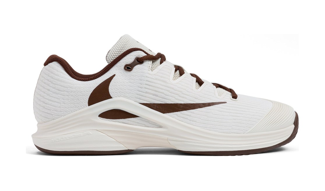 Travis Scott x NikeCourt Zoom Vapor 12 HC Pale Ivory side view on white