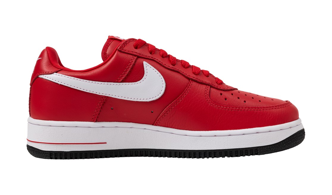 Victor Victor x Nike Air Force 1 '01 University Red side view on white