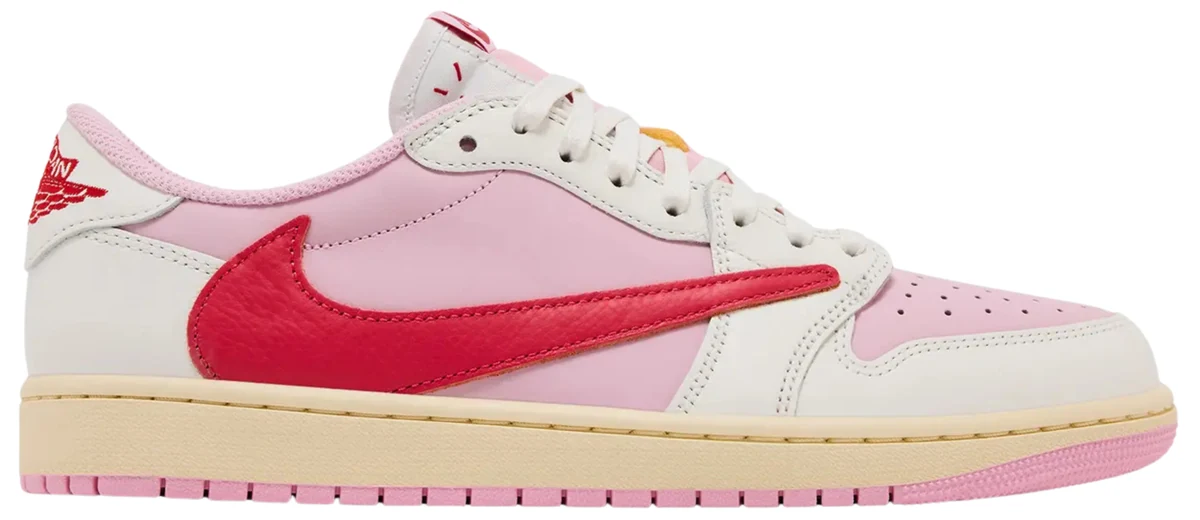 Cactus Jack and Nike Air Jordan 1 Low Tropical Pink shoe thumbnail in the live selection feed
