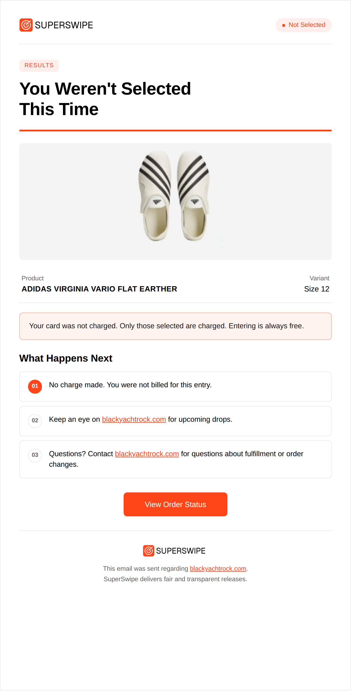 Not selected notification email
